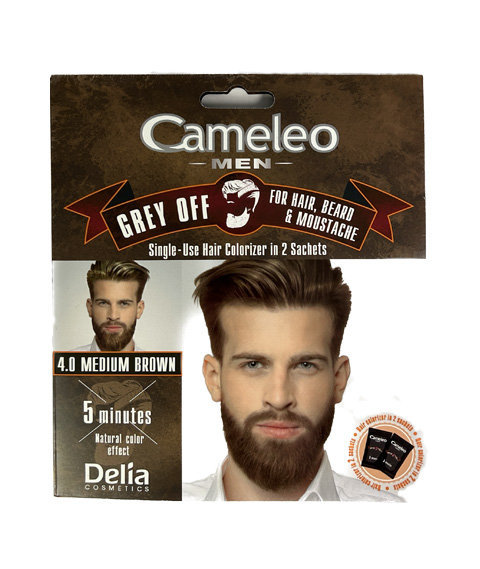Cameleo Men-Grey Off 4.0 Medium Brown Farba do Włosów i Brody w Saszetce 2x15ml