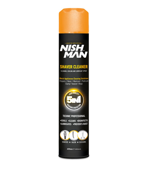 Nishman-Shaver Cleaner 5in1 Preparat do Czyszczenia i Konserwacji Sprzętów Fryzjerskich 400ml